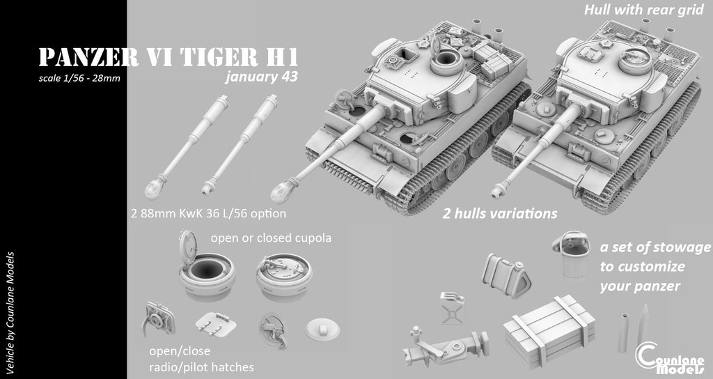Counlane Panzer VI Tiger 1 H1 January 1943 (Germany, WW2)