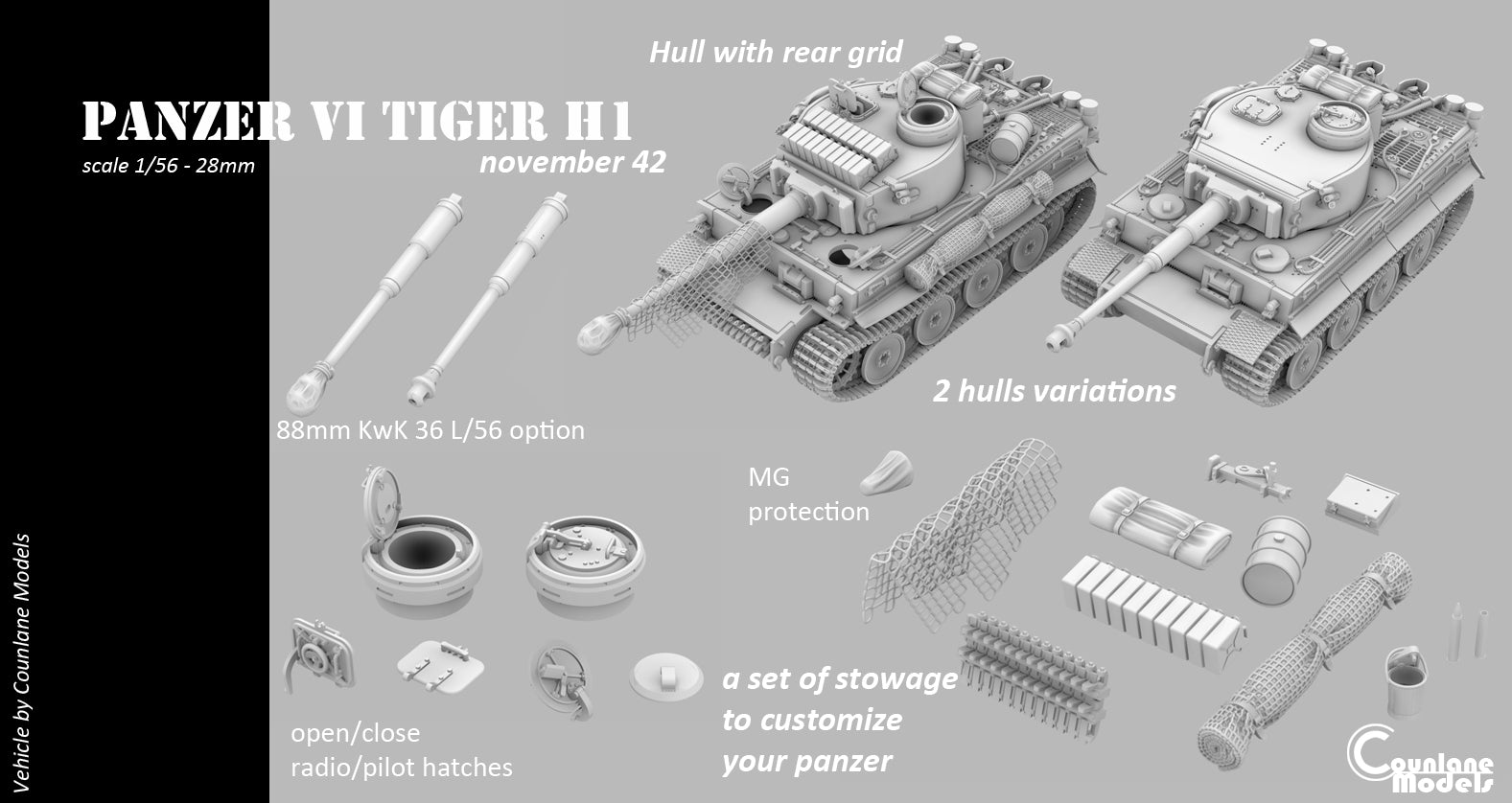 Counlane Panzer VI Tiger 1 H1 November 1942 (Germany, WW2)