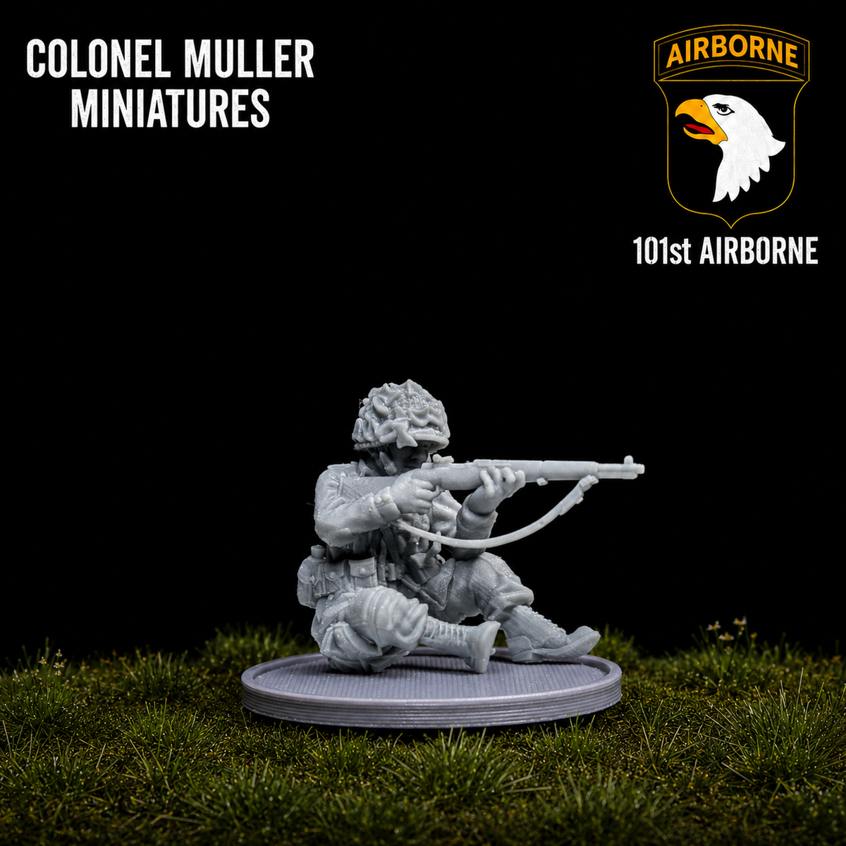 Col. Muller US Airborne Seated Shooter