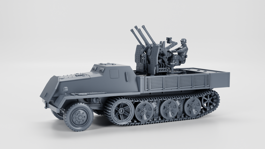 WG3D Halftrack Schwerer Wehrmachtschlepper (SWS) armored cabin + 37mm FlaK37 or 20mm Flak38 auf sWS (Germany, WW2)