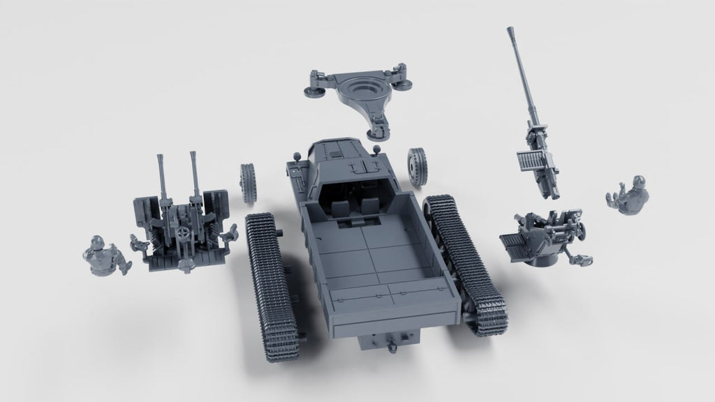 WG3D Halftrack Schwerer Wehrmachtschlepper (SWS) armored cabin + 37mm FlaK37 or 20mm Flak38 auf sWS (Germany, WW2)