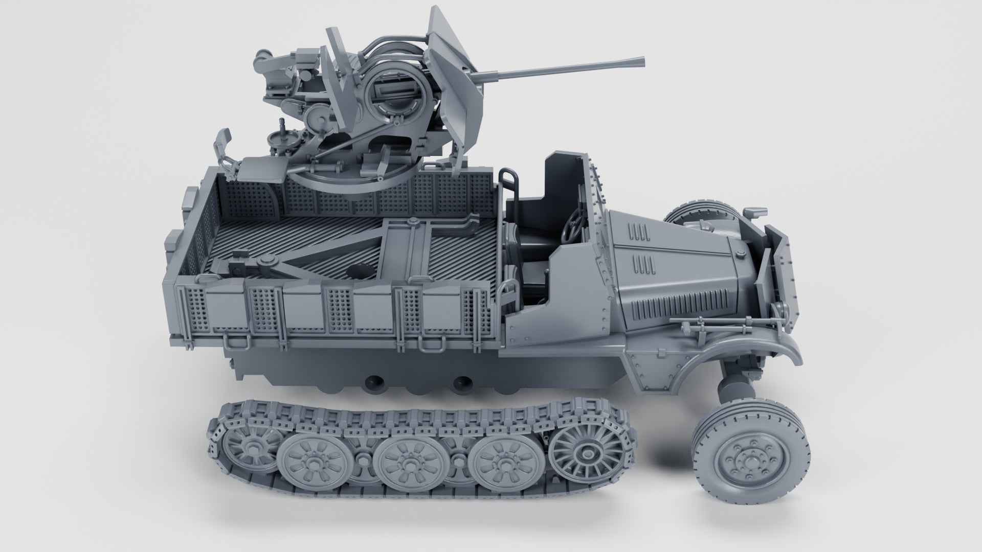 WG3D Halftrack Sd.Kfz.10/5 with armor and a 2 cm Flak 38 (Germany, WW2)