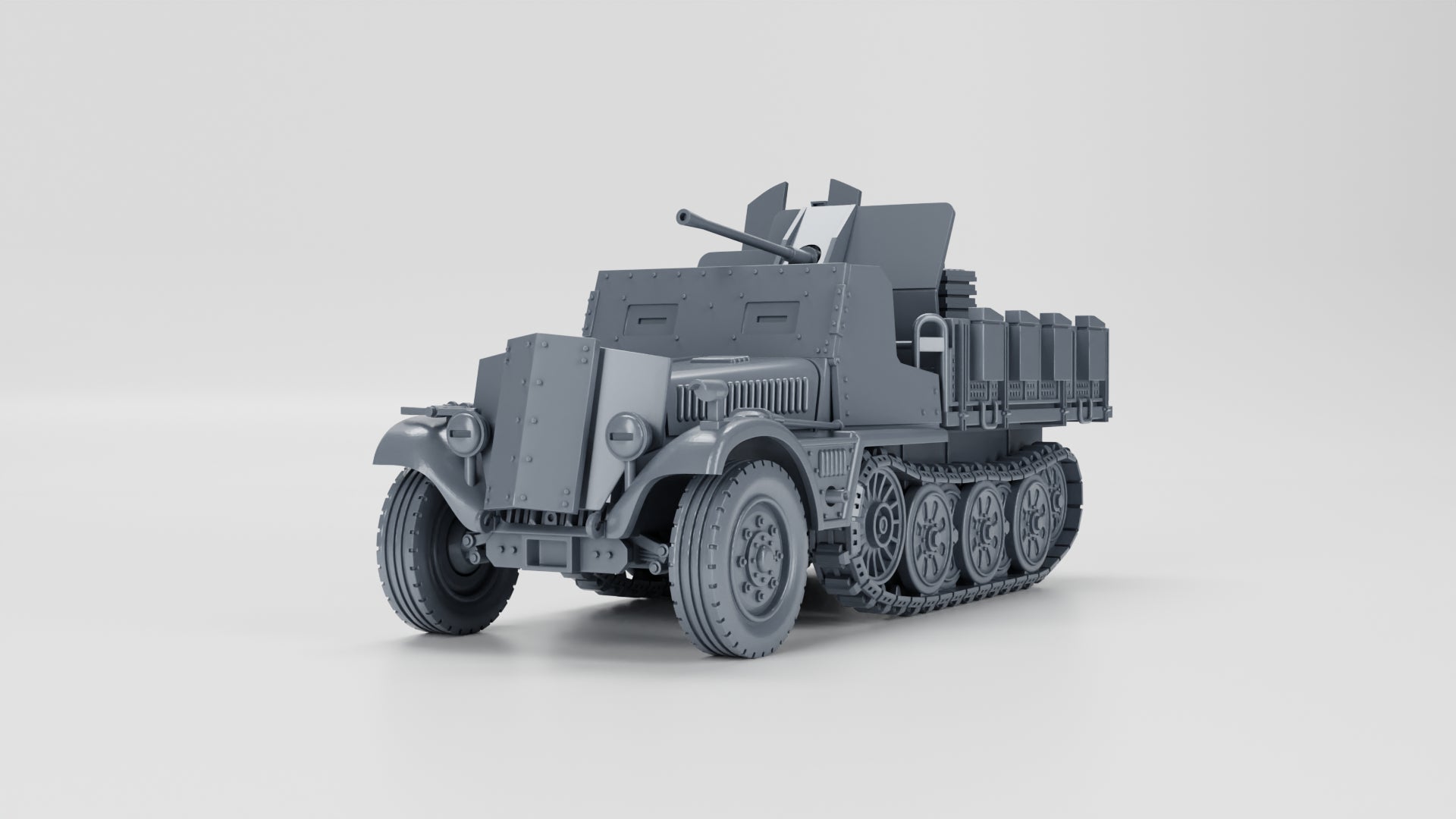 WG3D Halftrack Sd.Kfz.10/5 with armor and a 2 cm Flak 38 (Germany, WW2)