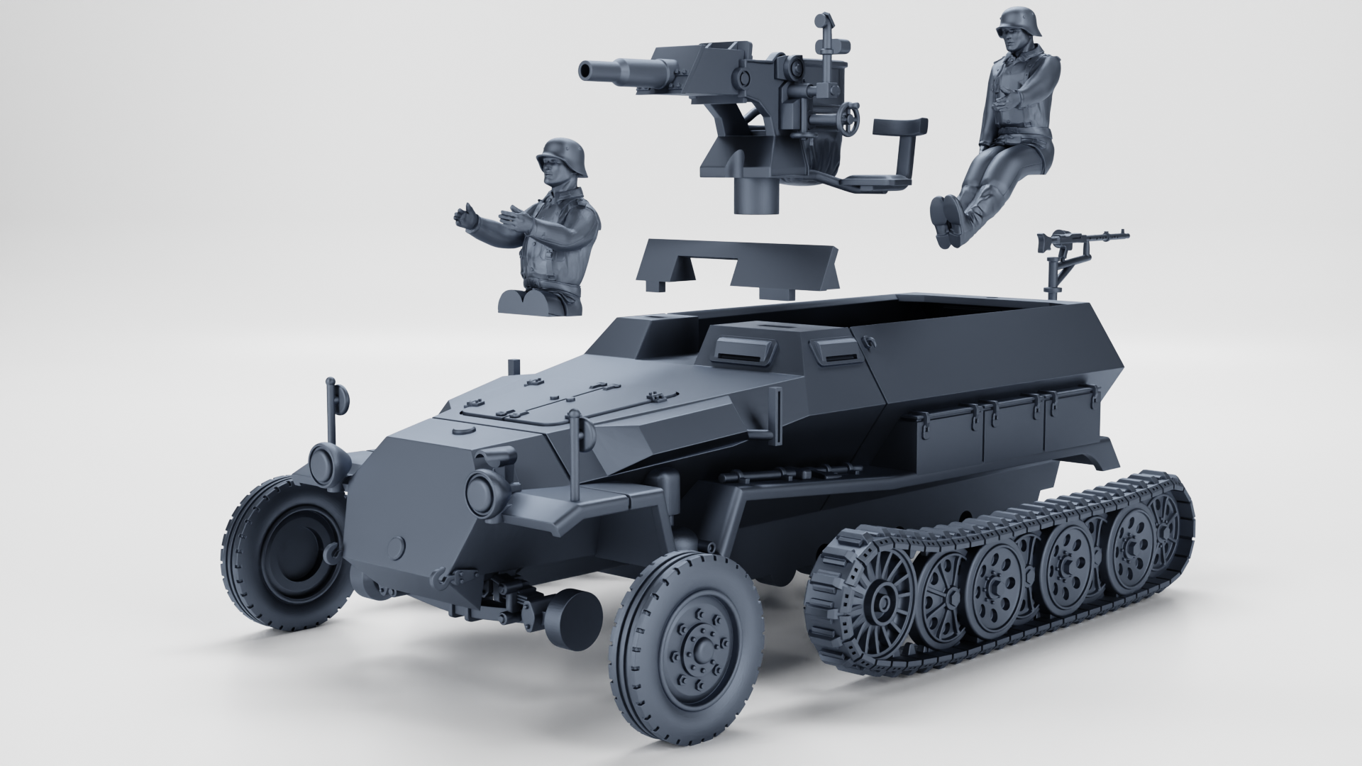 WG3D Halftrack Sd.Kfz.251/9 Ausf.C Stummel (Germany, WW2)