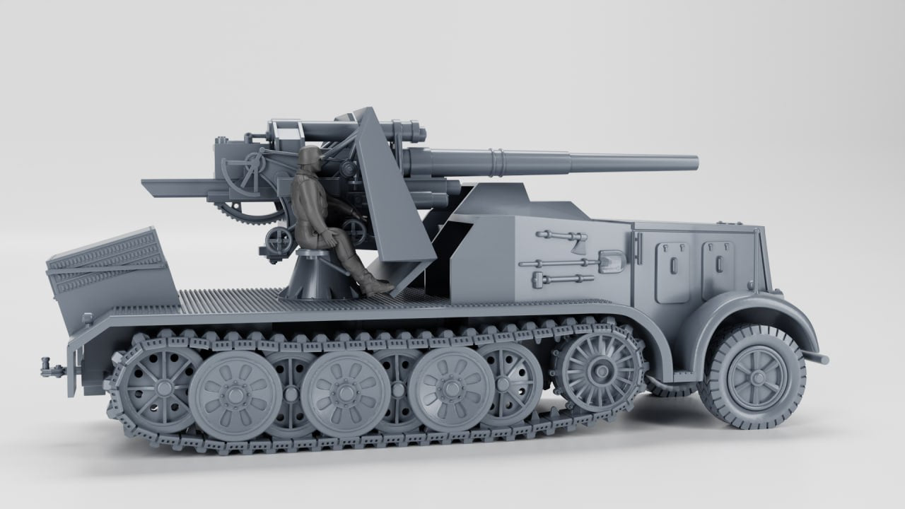 WG3D Halftrack Sd.Kfz.8 - 8.8cm Flak 18(Sf.) auf Schwere Zugkraftwagen 12t (Germany, WW2)
