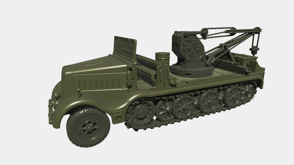 WG3D Halftrack Sd.Kfz.9/1 - Crane vehicle (Germany, WW2)