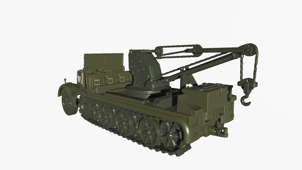 WG3D Halftrack Sd.Kfz.9/1 - Crane vehicle (Germany, WW2)