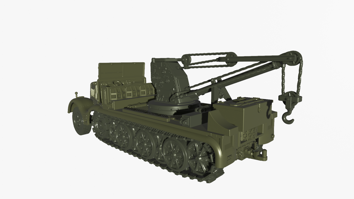 WG3D Halftrack Sd.Kfz.9/1 - Crane vehicle (Germany, WW2)