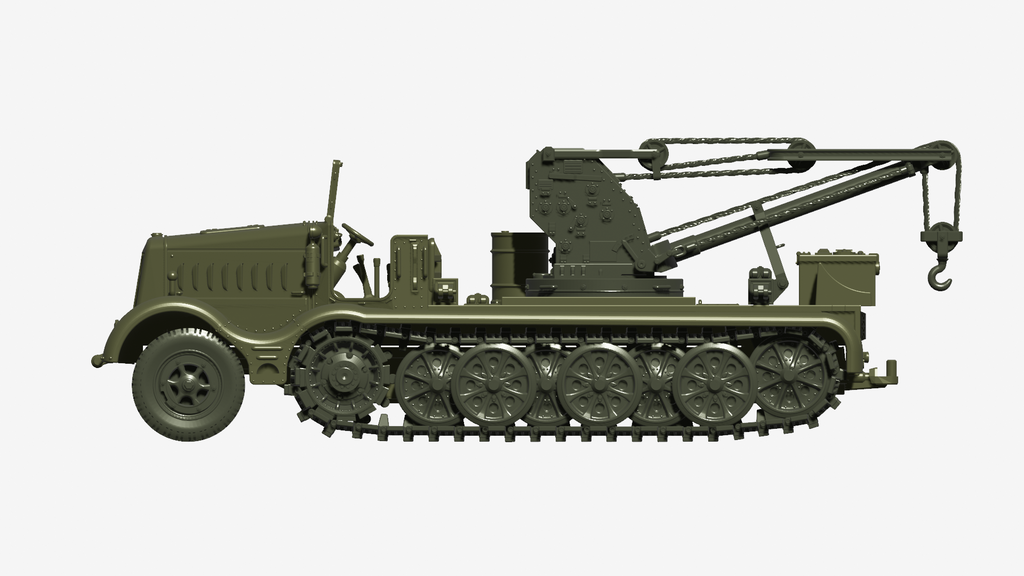WG3D Halftrack Sd.Kfz.9/1 - Crane vehicle (Germany, WW2)