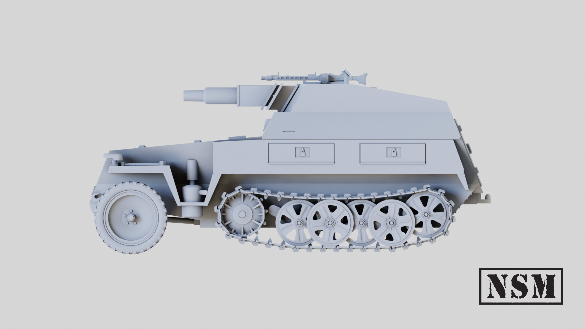 NSM Halftrack SdKfz 250/8 Neu with Light Howitzer (Germany, WW2)
