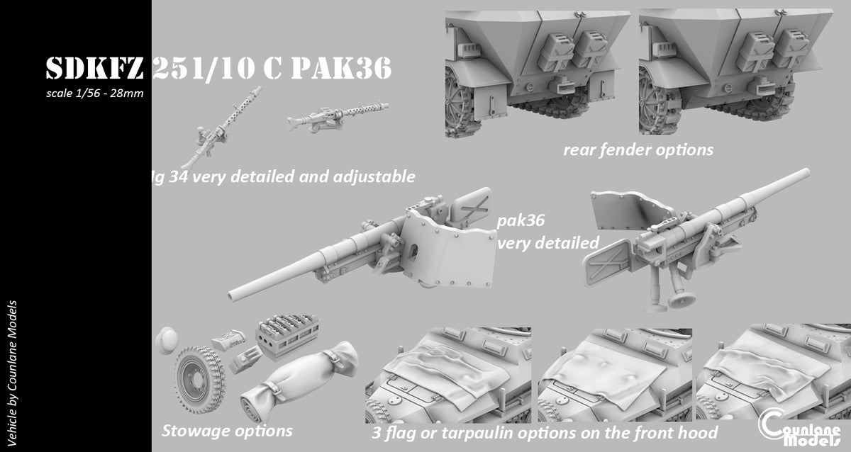 Counlane Sdkfz 251/10 C Pak36 37mm - Halftrack (Germany, WWII)
