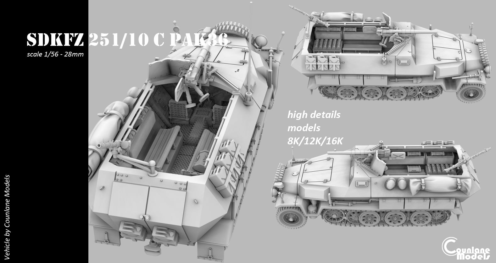 Counlane Sdkfz 251/10 C Pak36 37mm - Halftrack (Germany, WWII)