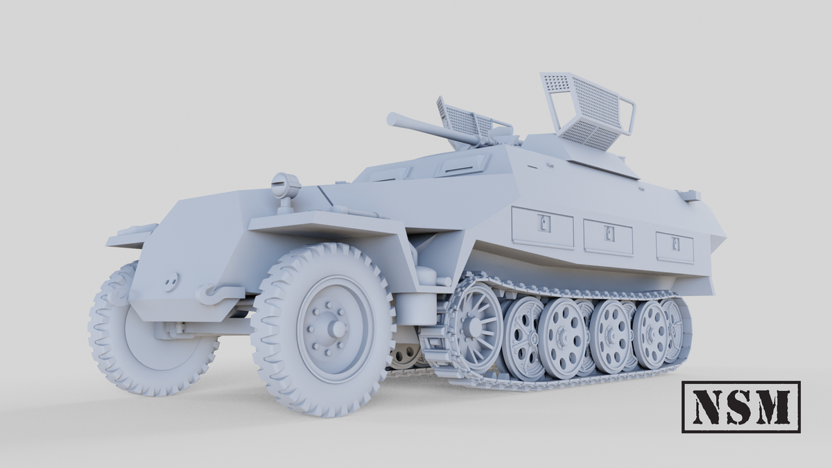 NSM Halftrack 251/23 D with Light Autocannon in Turret (Germany, WW2)