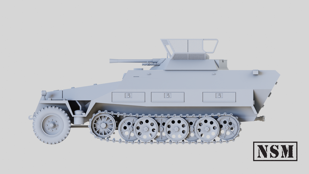NSM Halftrack 251/23 D with Light Autocannon in Turret (Germany, WW2)