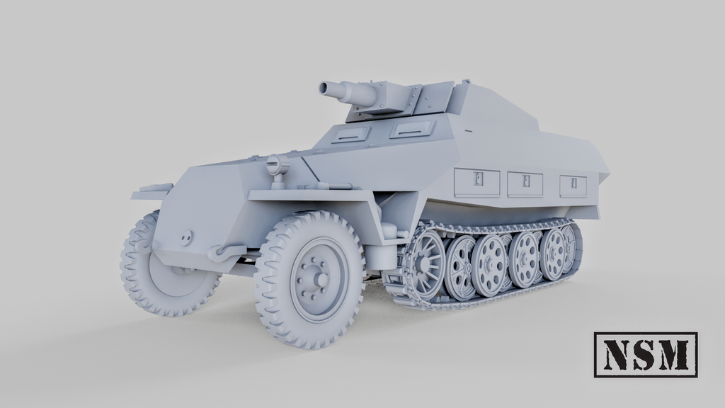 NSM Halftrack 251/9 D with with Light Howitzer (Germany, WW2)
