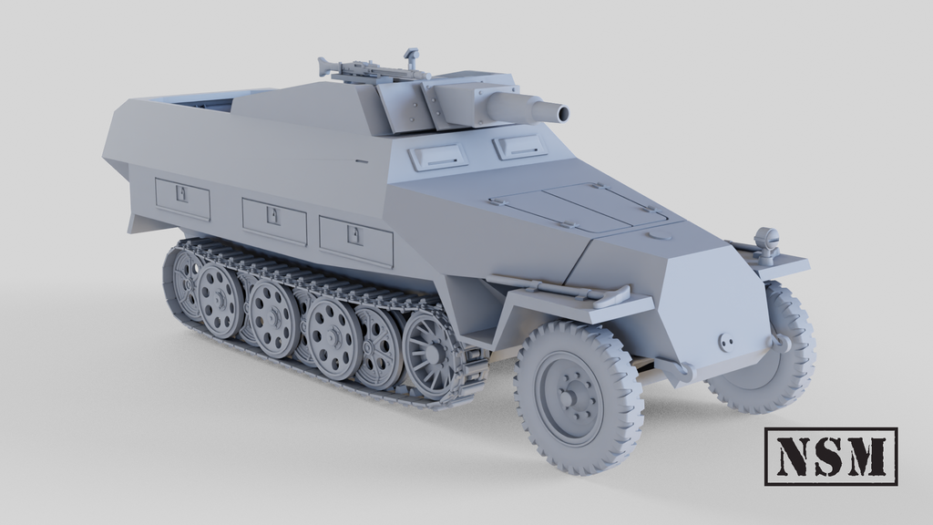 NSM Halftrack 251/9 D with with Light Howitzer (Germany, WW2)