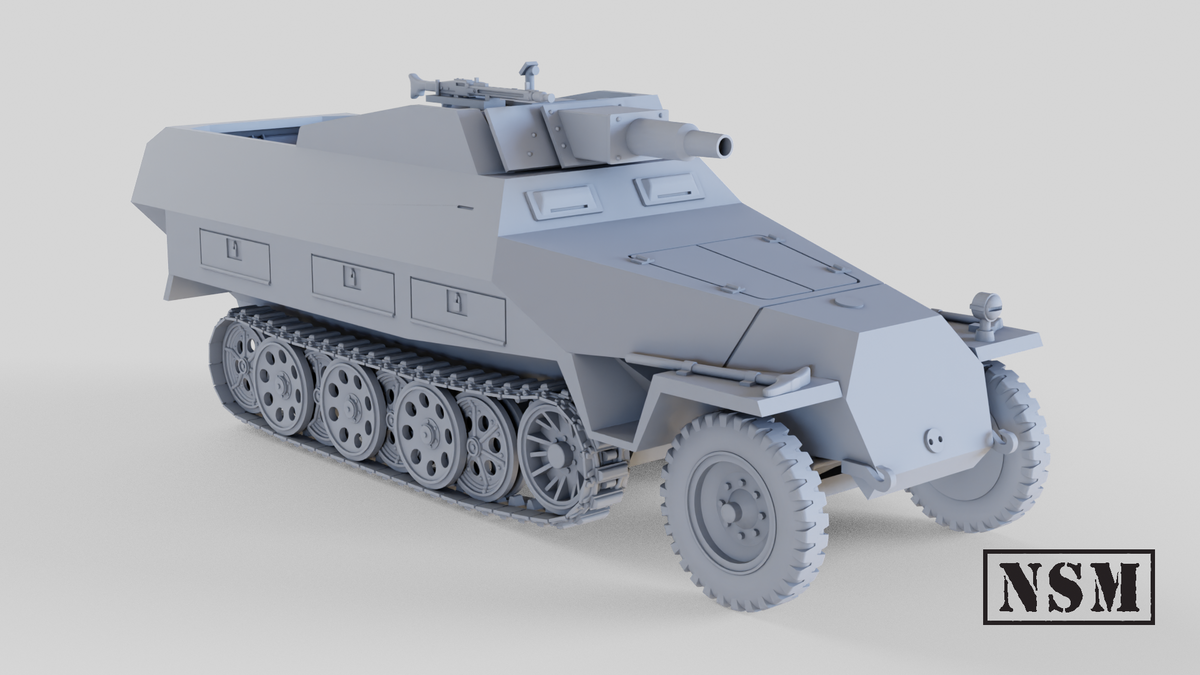 NSM Halftrack 251/9 D with with Light Howitzer (Germany, WW2)