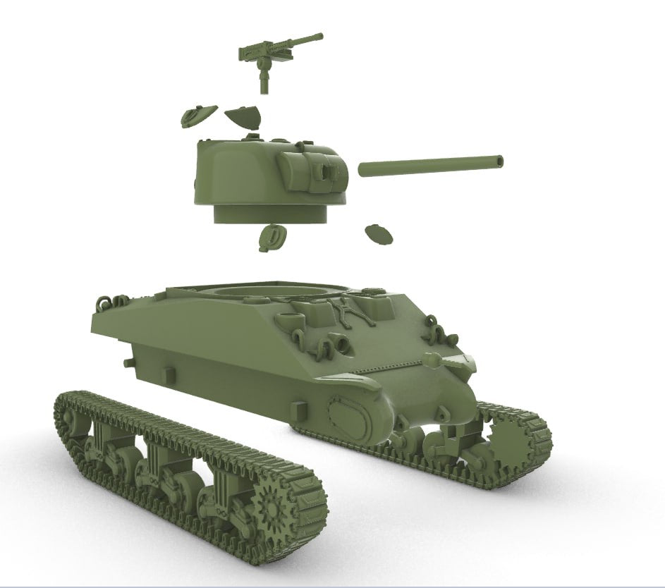 WG3D Sherman M4A2 75mm Medium Tank (USA, WW2+Korean War)