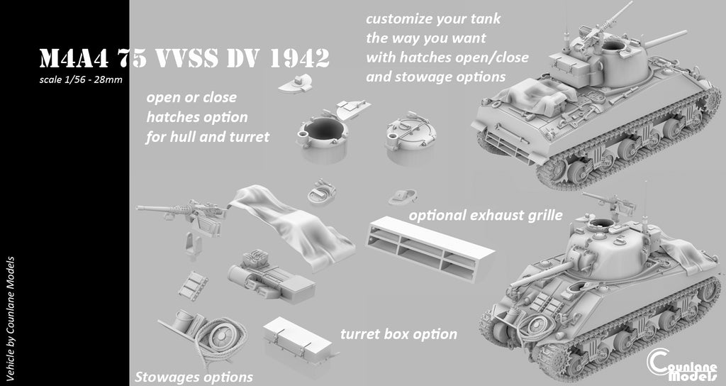 Counlane Sherman M4A4 75 VVSS DV (USA, WW2)