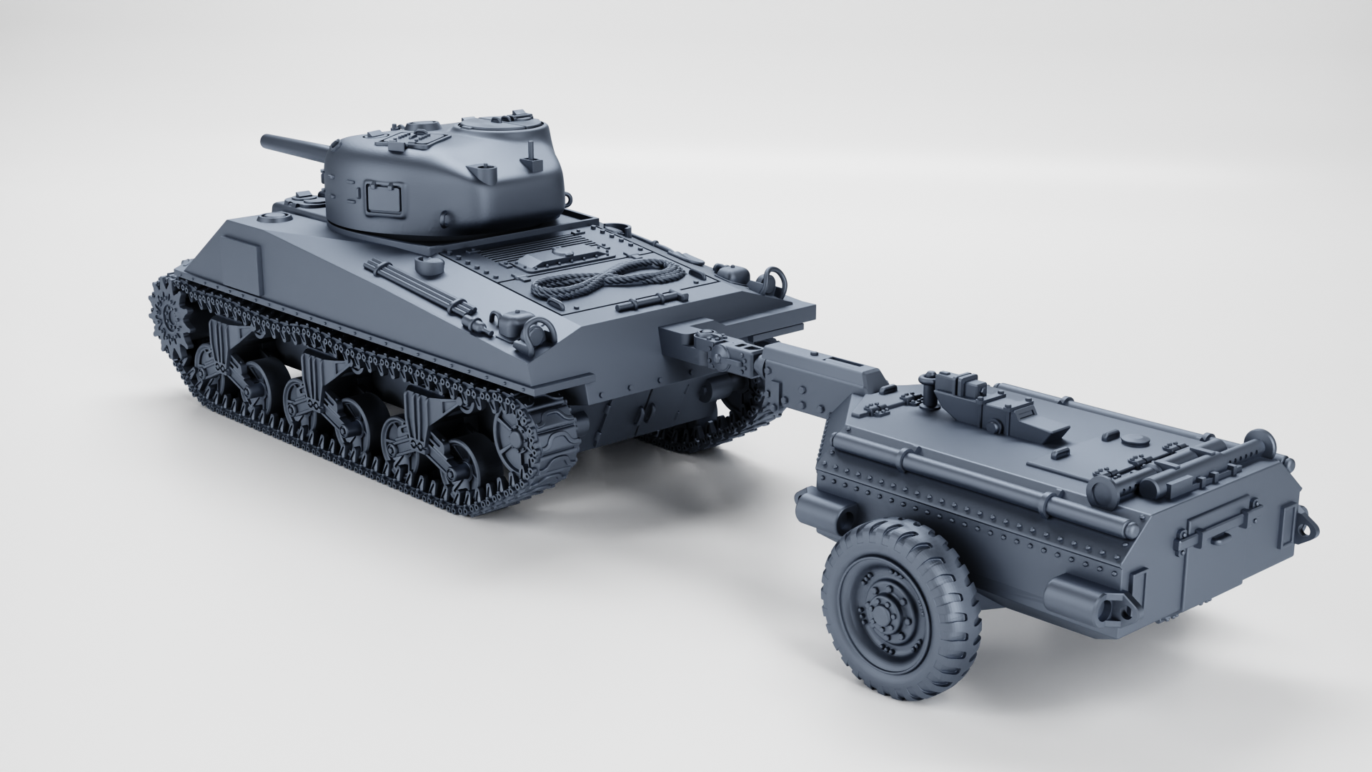WG3D Sherman Crocodile M4A4 + Trailer (US, WW2)