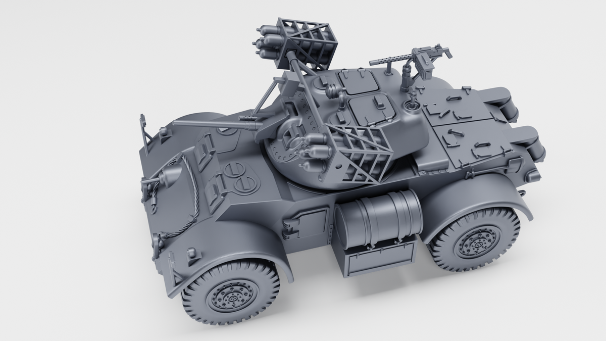 WG3D Staghound Mk.I with Landmattress (8 Rockets) (US, WW2)