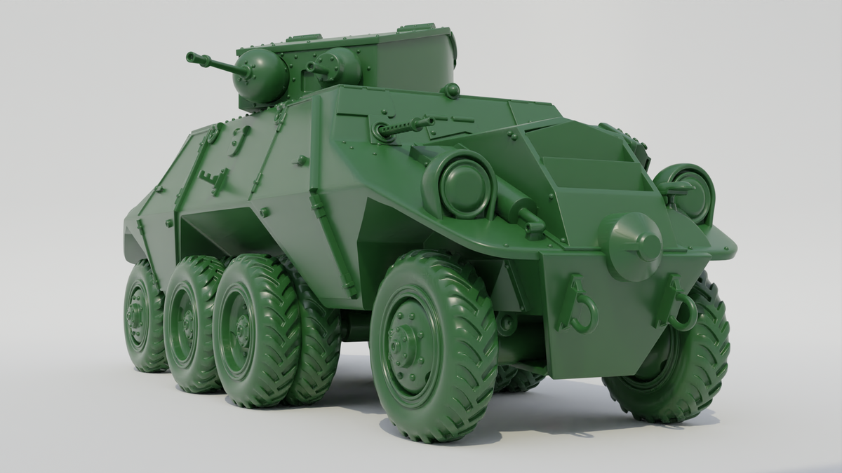 WG3D Steyr ADGZ Armored Car (8 Rad) + 2 Tankmen (Austria, Germany, WW2)