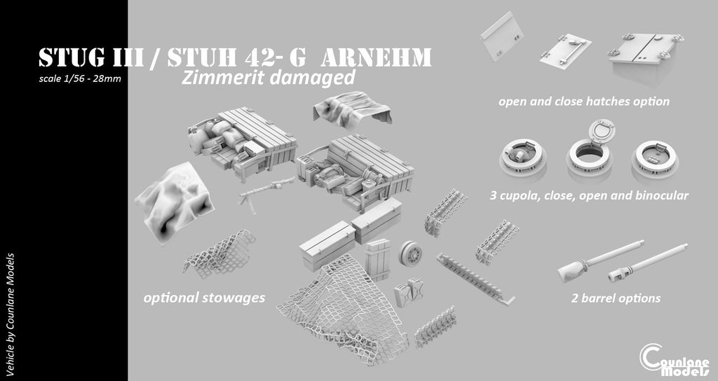 Counlane Stug III / Stuh 42 G Arnehm Zimmerit Damage (Germany, WW2)