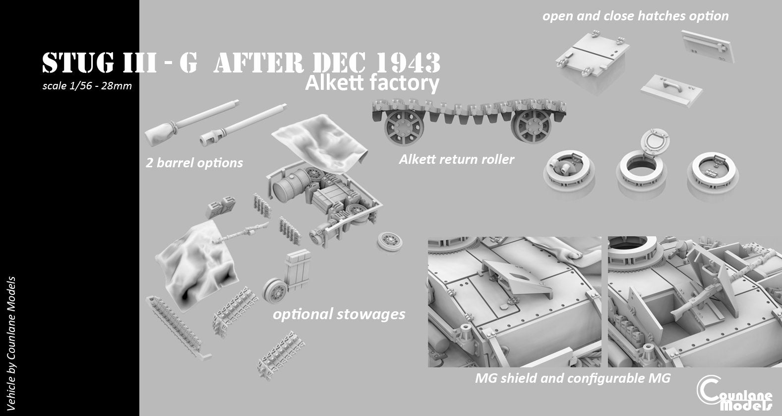 Counlane Stug III/StuH 42 G after dec-1943 ALKETT factory (Germany, WW2)