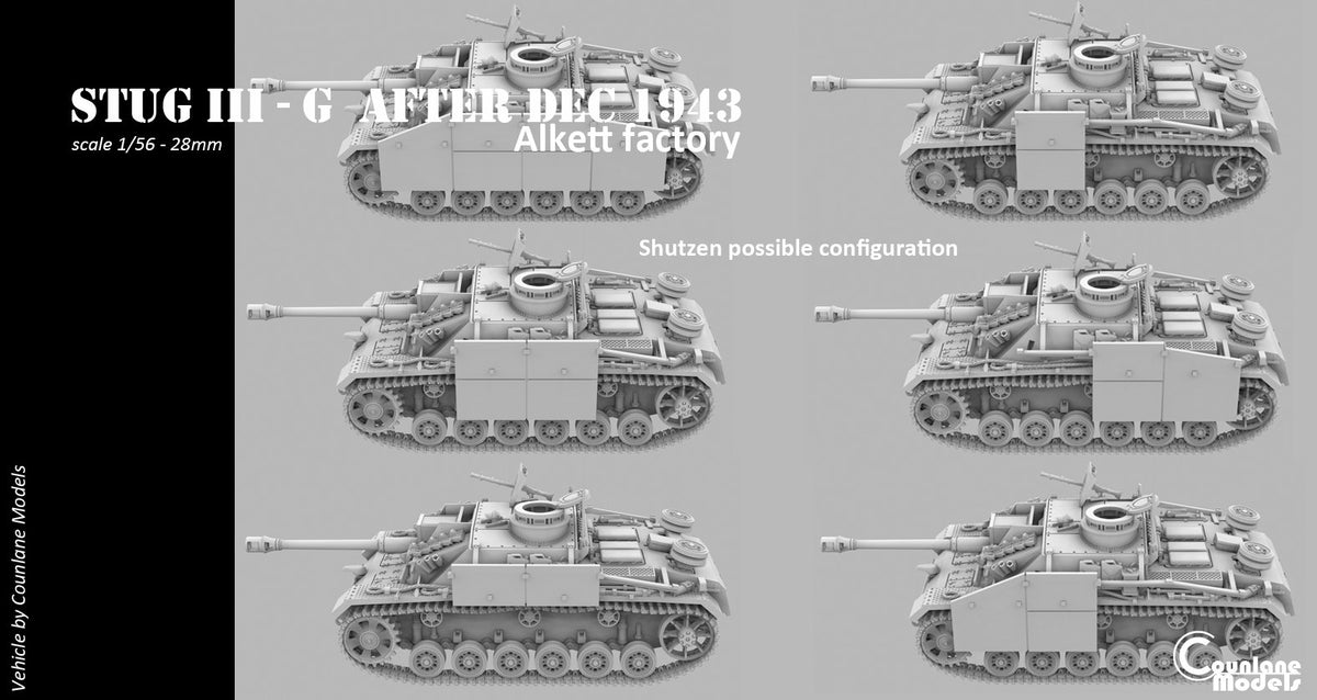 Counlane Stug III/StuH 42 G after dec-1943 ALKETT factory (Germany, WW2)