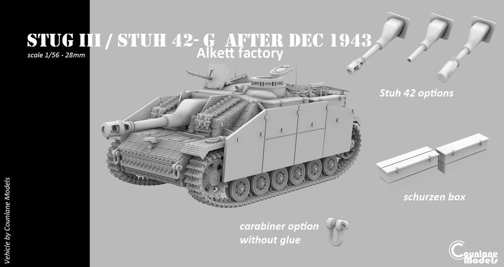 Counlane Stug III/StuH 42 G after dec-1943 ALKETT factory (Germany, WW2)