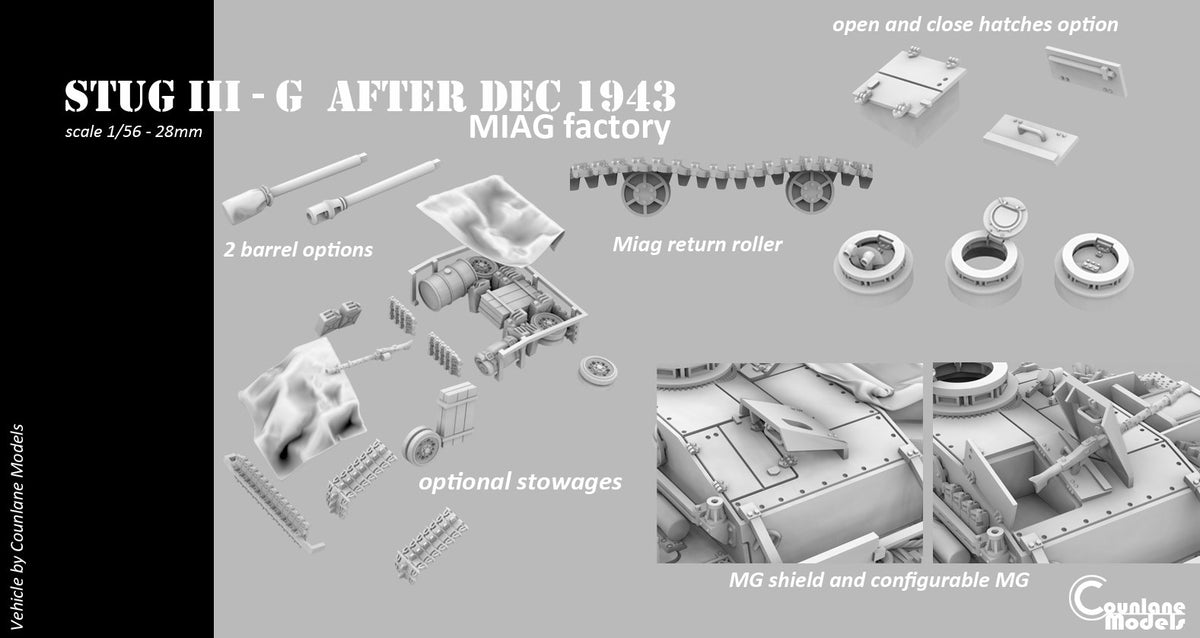 Counlane Stug III/StuH 42 G after dec-1943 MIAG factory (Germany, WW2)