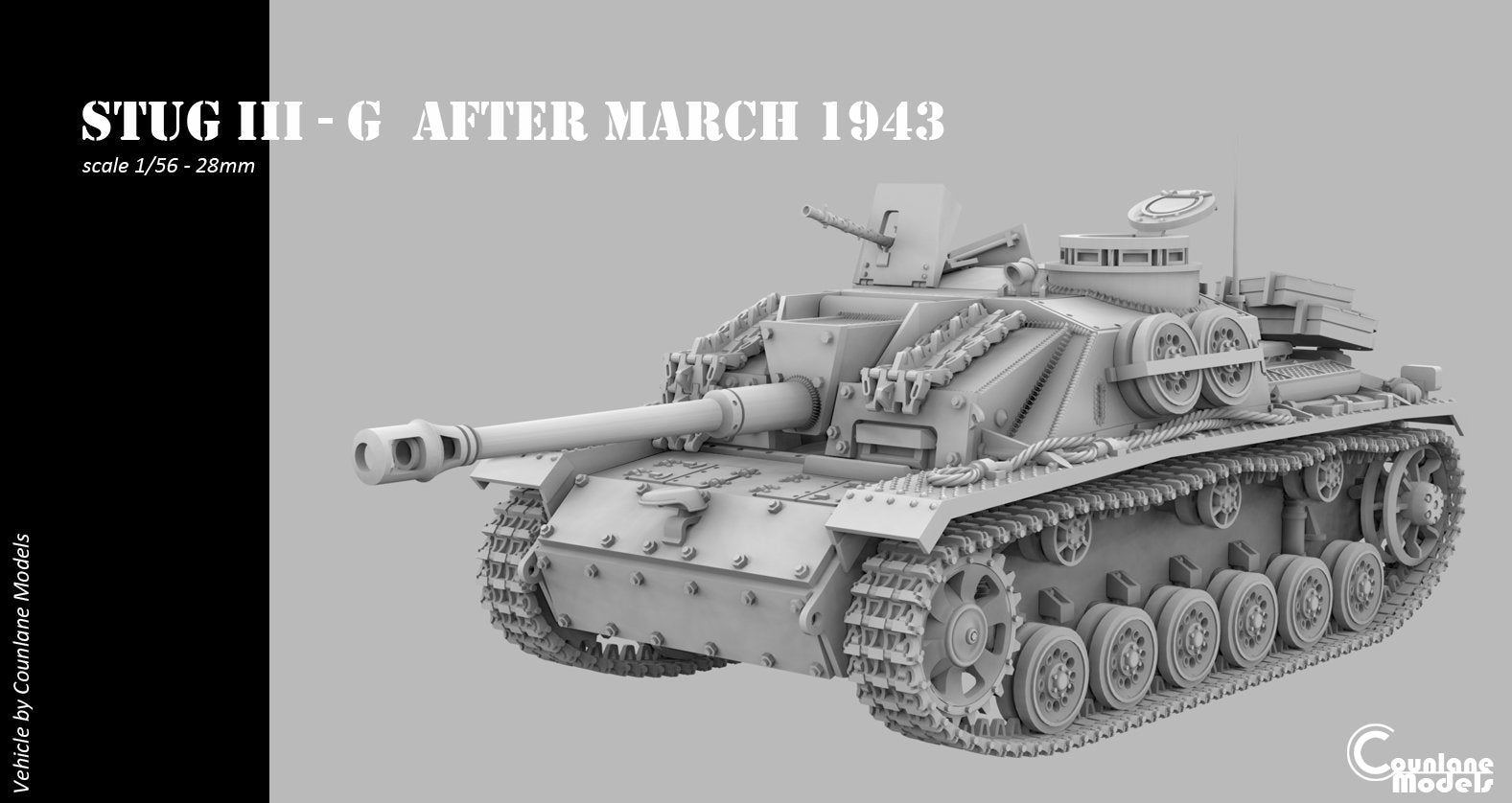 Counlane Stug III G after march-1943 (Germany, WW2)
