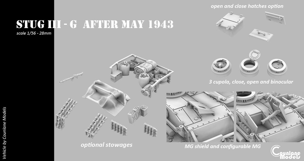 Counlane Stug III/StuH 42 G after may-1943 (Germany, WW2)