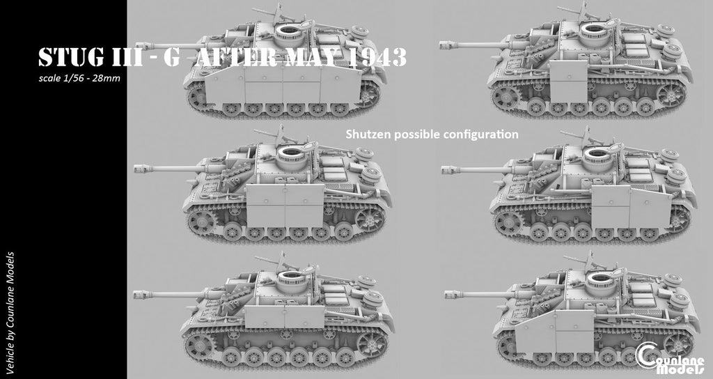 Counlane Stug III/StuH 42 G after may-1943 (Germany, WW2)