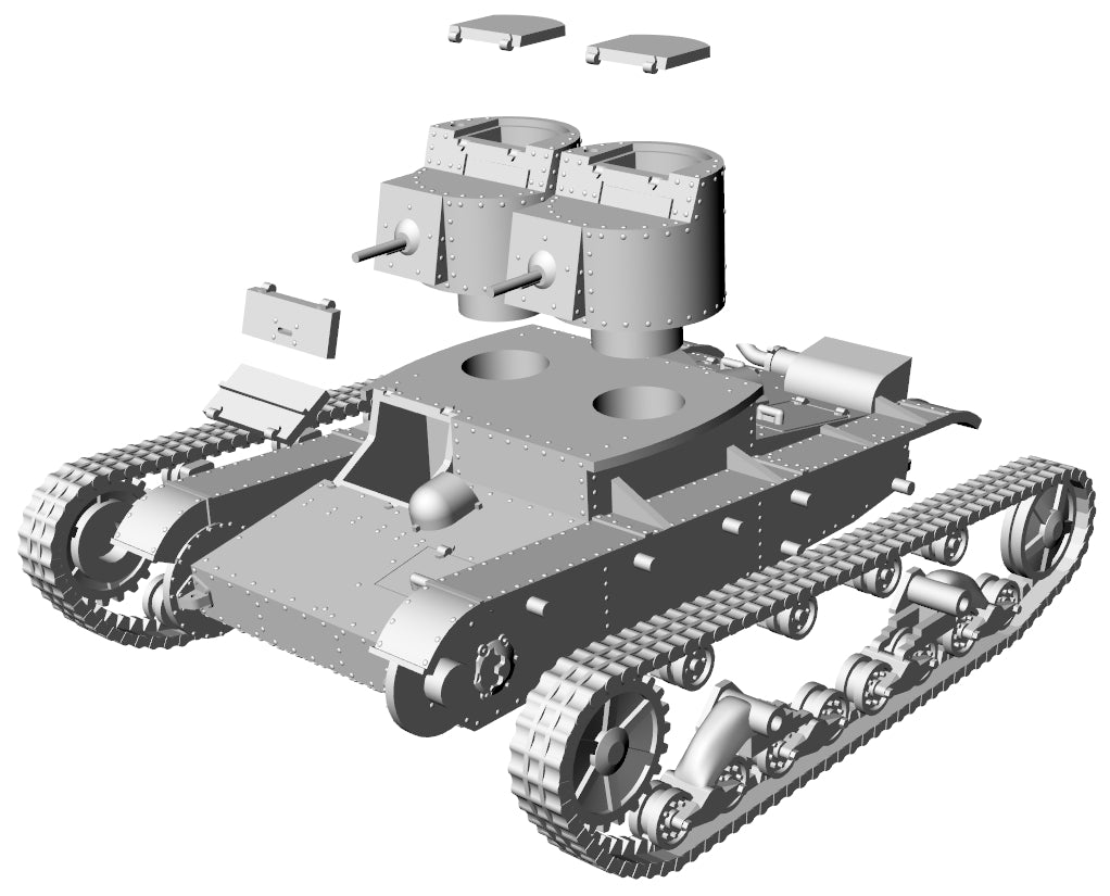 WG3D T-26 (Twin Turret) Light Tank (Soviet, WW2)