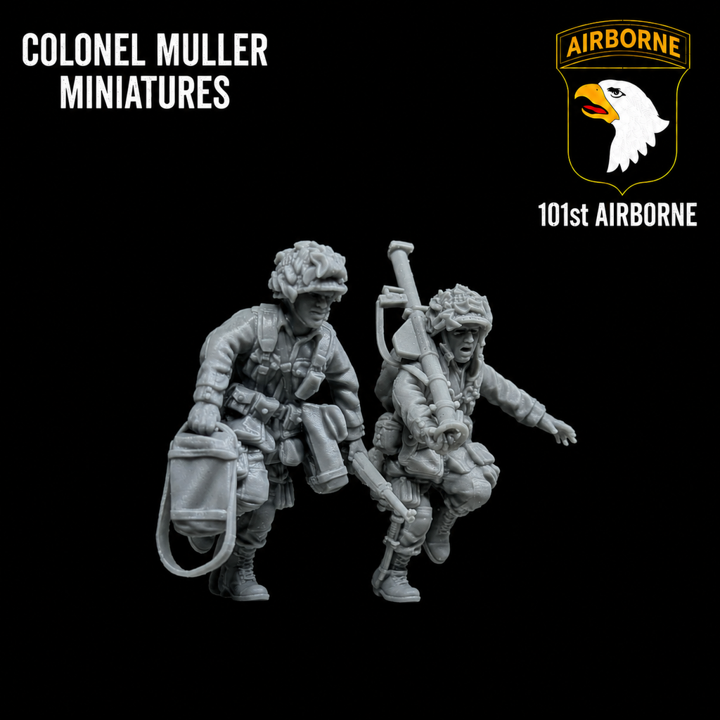 Col. Muller US AIRBORNE BAZOOKA TEAM ON THE MOVE