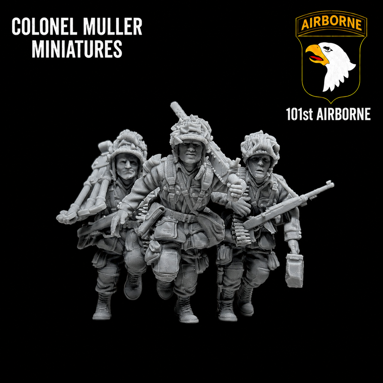 Col.Muller US AIRBORNE BROWNING 1919 MMG ON THE MOVE