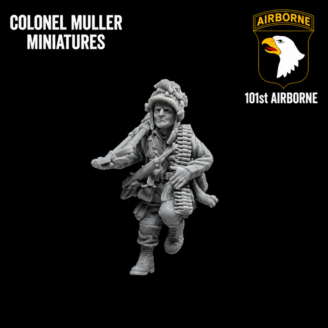 Col.Muller US AIRBORNE BROWNING 1919 MMG ON THE MOVE