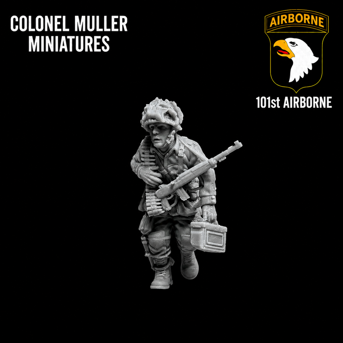 Col.Muller US AIRBORNE BROWNING 1919 MMG ON THE MOVE