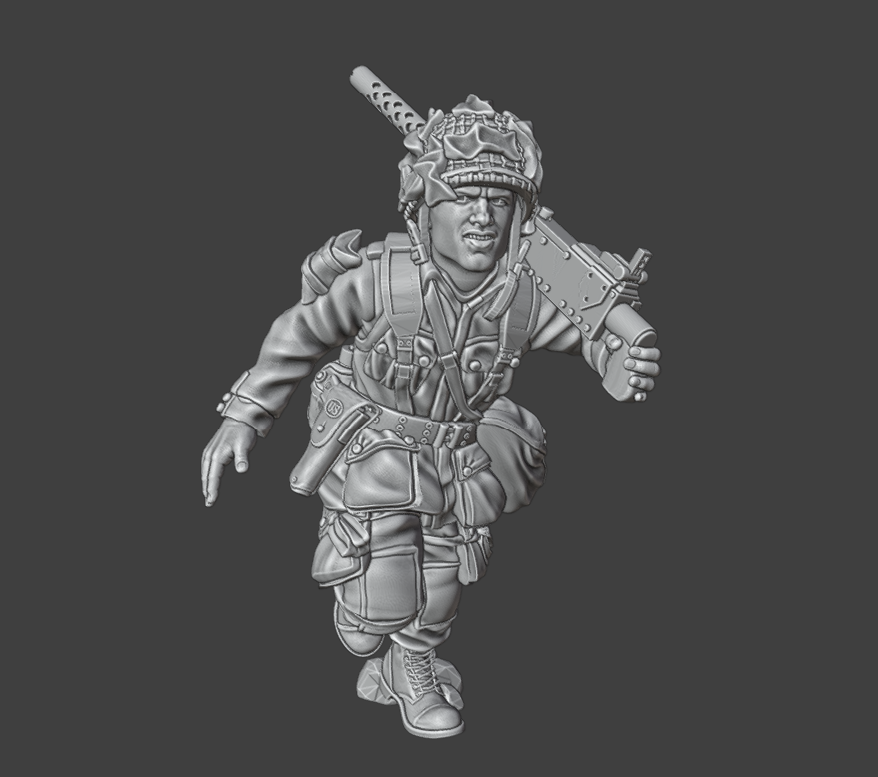 Col.Muller US AIRBORNE BROWNING 1919 MMG ON THE MOVE