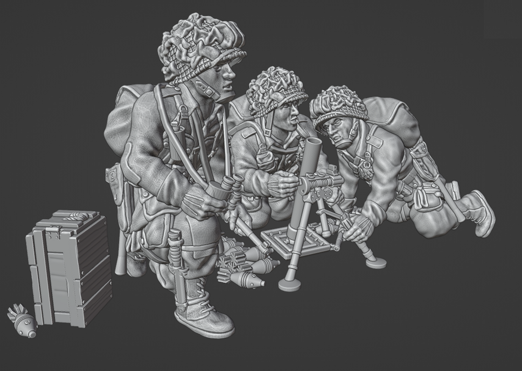 Col.Muller US Paratroopers Light Mortar and Crew