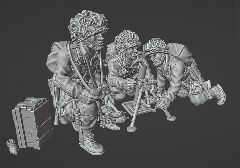 Col.Muller US Paratroopers Light Mortar and Crew