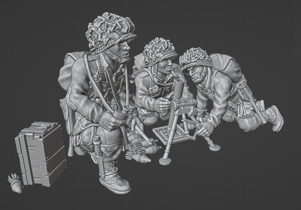 Col.Muller US Paratroopers Light Mortar and Crew