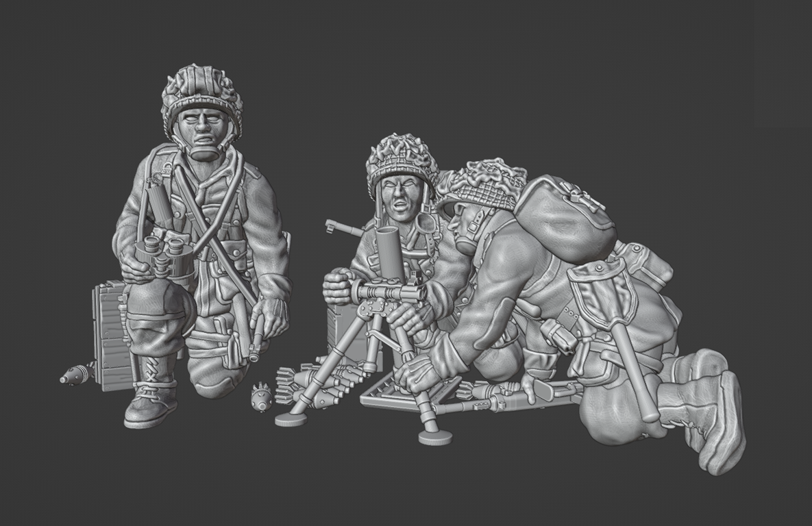 Col.Muller US Paratroopers Light Mortar and Crew