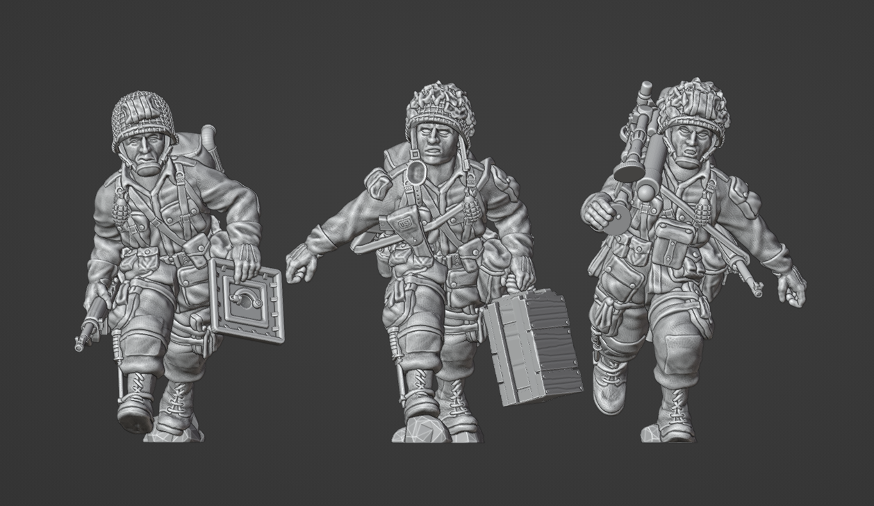 Col.Muller US Paratroopers Light Mortar and Crew Moving