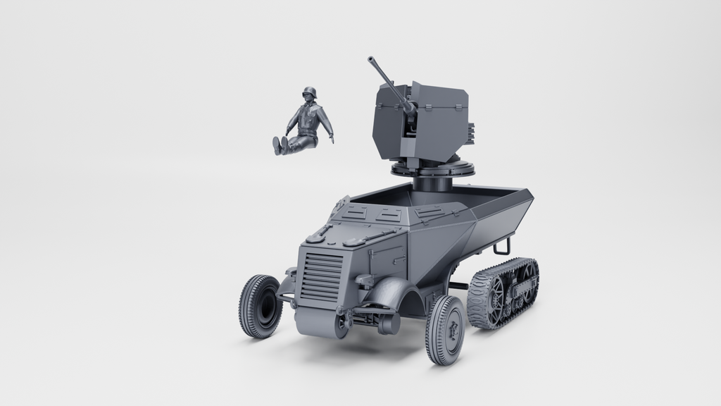 WG3D Halftrack Unic U304(f) with 2cm Flak (late)+1 shooter (Germany+France, WW2)