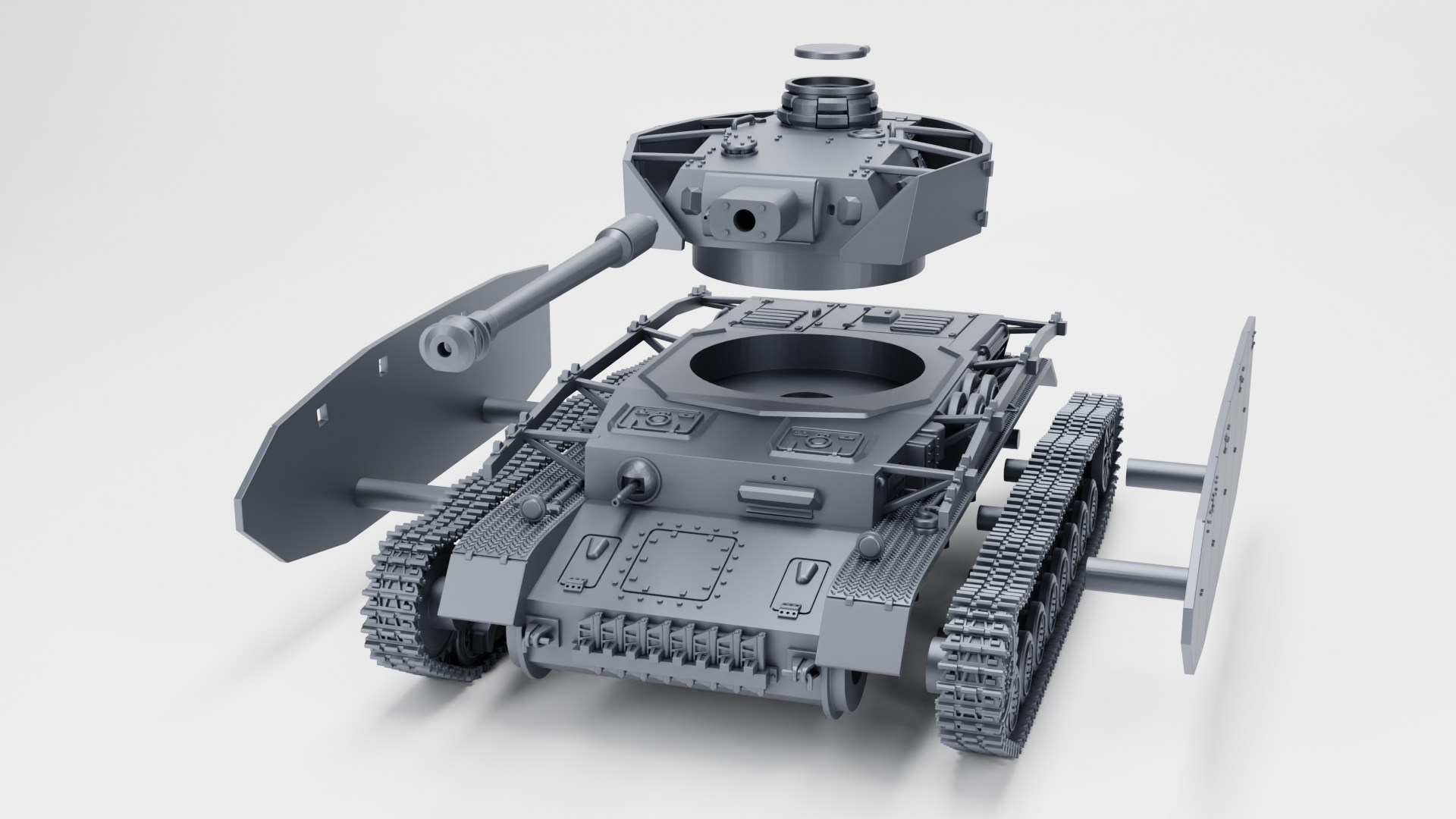 WG3D Panzer IV Ausf.H + side skirts + 3 Tankmen (Germany, WW2)