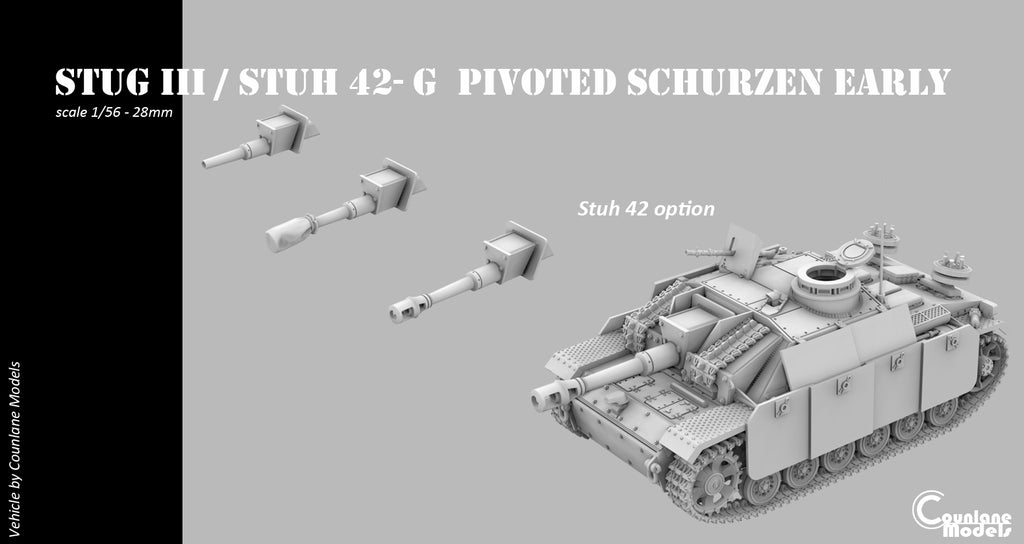 Counlane Stug III / Stuh 42 G pivoted schurzen early (Germany, WW2)
