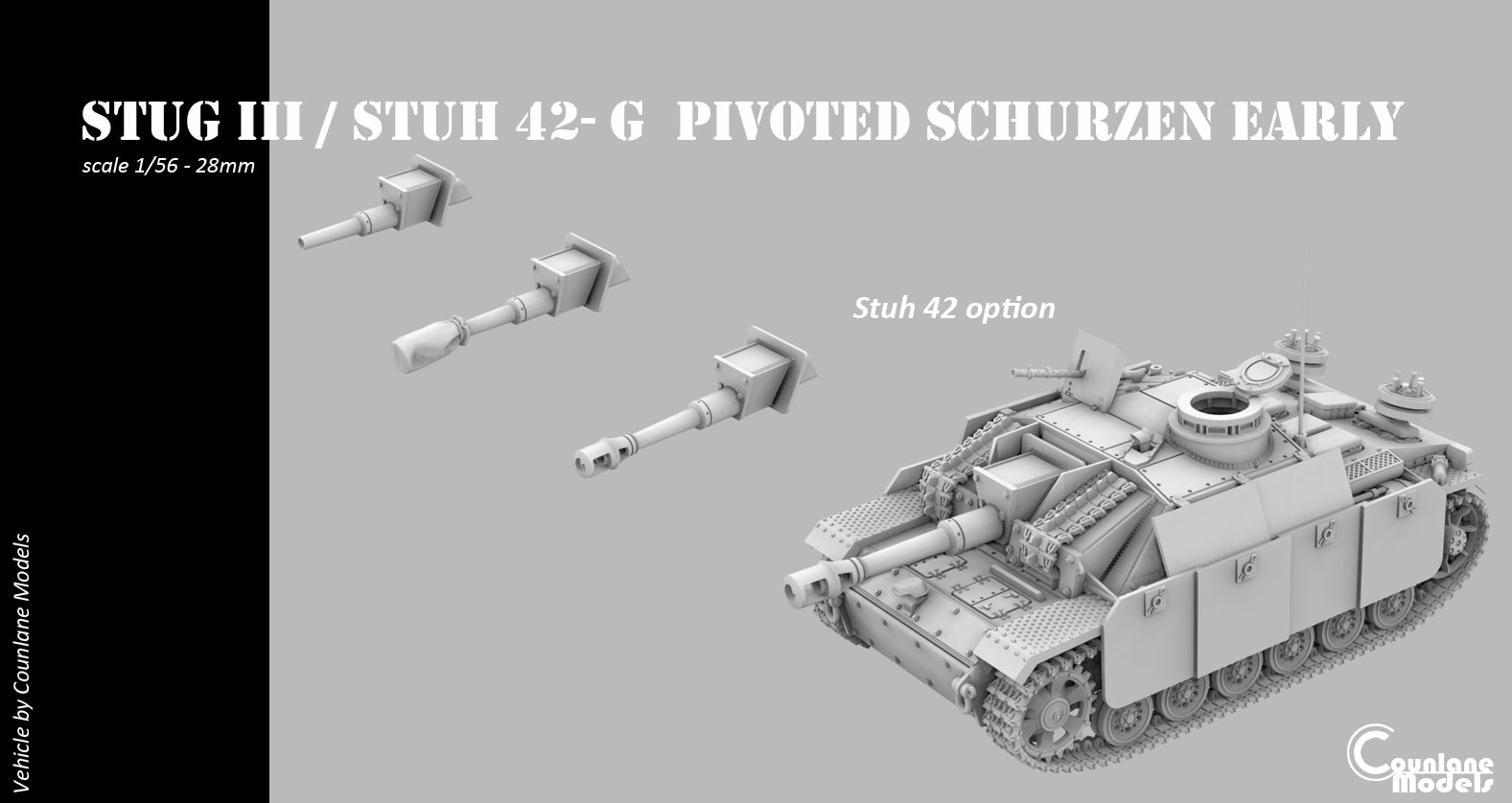 Counlane Stug III / Stuh 42 G pivoted schurzen early (Germany, WW2)