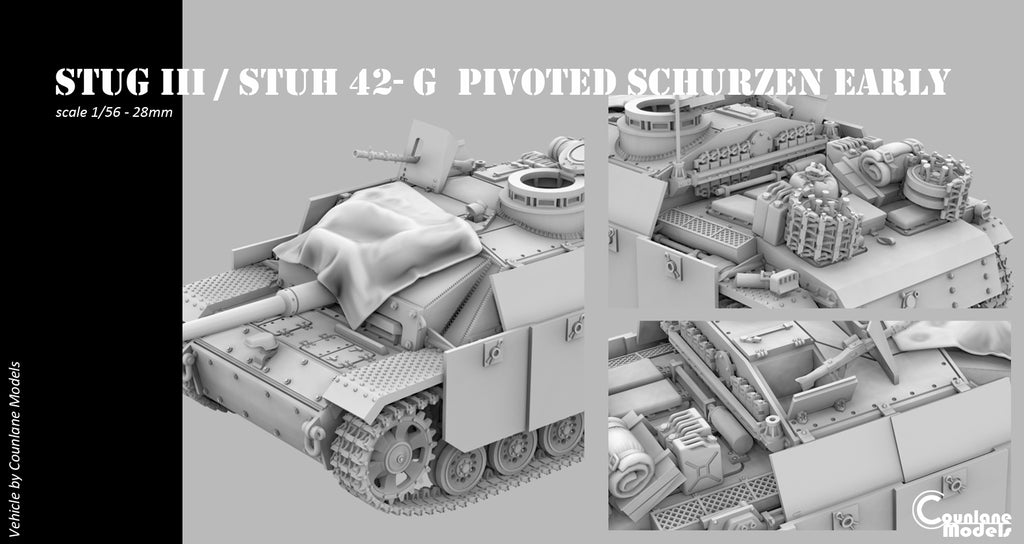 Counlane Stug III / Stuh 42 G pivoted schurzen early (Germany, WW2)